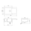 Kép 2/2 - EVIDO Cubo XL 6S compact gránit mosogató 860x500 bézs