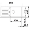 Kép 2/3 - BLANCO FAVUM XL 6 S Silgranit mosogatótálca, fekete, tartozék nélkül, excenter nélkül