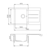 Kép 3/3 - EVIDO Cubo 45S gránit mosogató 780x500 antracit