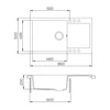 Kép 2/3 - EVIDO Cubo XL 6S compact gránit mosogató 860x500 antracit