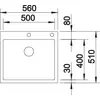 Kép 5/6 - BLANCO CLARON 500 -IF/A mosogatótálca, selyemfényű rozsdamentes acél, excenterrel