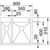 Kép 4/6 - BLANCO ZEROX 340/180-IF/A mosogatótálca, selyemfényű rozsdamentes acél, excenterrel