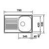 Kép 3/3 - BLANCO TIPO 45 S compact, mosogatótálca, natúr rozsdamentes acél excenter nélkül (207830 mos+222404 lef)