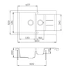 Kép 2/3 - EVIDO Cubo 6S compact gránit mosogató 800x500 bézs