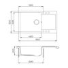 Kép 2/3 - EVIDO Cubo XL 6S compact gránit mosogató, 860 x 500 mm, antracit