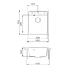 Kép 2/3 - EVIDO Easy 45 gránit mosogató, 515 x 460 mm, platina