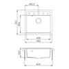Kép 4/4 - EVIDO Quadro 6 gránit mosogató, 562 x 510 mm, antracit