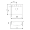 Kép 2/3 - EVIDO Quadro 6 gránit mosogató, 562 x 510 mm, platina