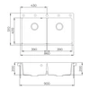 Kép 3/3 - EVIDO Quadro 9 gránit mosogató, 860 x 510 mm, bézs