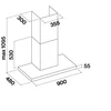 Kép 5/5 - FALMEC LUMINA NRS fali páraelszívó, 90 cm, inox/fekete üveg