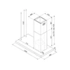 Kép 2/5 - SMEG UNIVERSALE design függesztett páraelszívó, 120 cm, matt fekete, LED