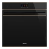 Kép 1/5 - SMEG KOMBINÁLT PIROLITIKUS SÜTŐ, GŐZFUNKCIÓVAL, Dolce Stil Novo design, Galileo, 60 cm, TFT, fekete üveg, réz dísz