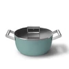 Kép 4/5 - SMEG LÁBAS, 24 cm, edzett üveg fedél, rozsdamentes acél fogantyú, matt smaragdzöld