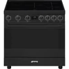 Kép 1/5 - SMEG SZABADONÁLLÓ TŰZHELY, Classica design, 90 cm, 1 sütőtér, 9 funkció, indukciós főzőlap, matt fekete