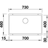 Kép 5/5 - BLANCO SUBLINE 700-U palaszürke exc.n.