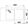 Kép 2/3 - BLANCO FLEX PRO 45 S mosogatótálca, natúr rozsdamentes acél, excenter nélkül (232887 mos+232250 lef)