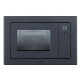 SMEG BEÉPÍTHETŐ MIKROHULLÁMÚ SÜTŐ, Linea design, 20 liter, neptune szürke üveg
