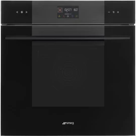 SMEG PIROLITIKUS HŐLÉGKEVERÉSES SÜTŐ, Linea design, Galileo, 60 cm, ES LCD, mélyfekete üveg