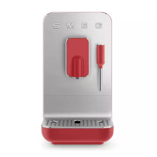 SMEG automata kávéfőző, tejhabosító funkció, matt piros