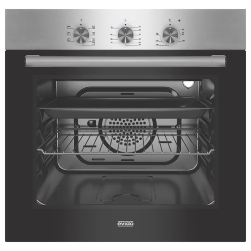EVIDO PRIMO 63X beépíthető sütő, légkeveréses, 60 cm, inox/fekete üveg-BOP63X.2