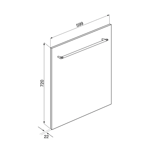 SMEG AJTÓLAP MOSOGATÓGÉPHEZ, teljesen beépíthető, 60 cm-es mosogatógépekhez, 82 cm magas, rozsdamentes acél