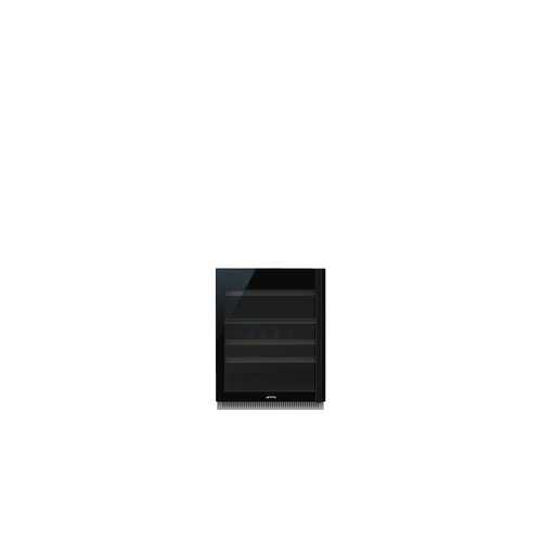 SMEG BEÉPÍTHETŐ BORHŰTŐ, Dolce Stil Novo design, 82 cm, bal oldali pántok, fekete üveg