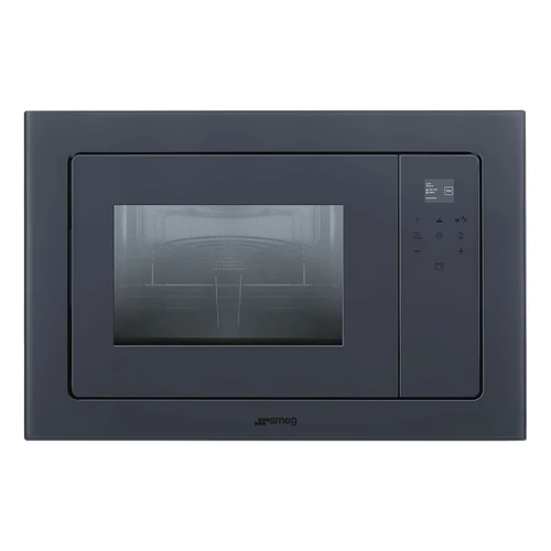 SMEG BEÉPÍTHETŐ MIKROHULLÁMÚ SÜTŐ, Linea design, 20 liter, neptune szürke üveg