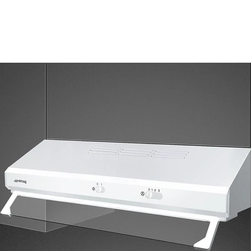 SMEG UNIVERSALE design hagyományos páraelszívó, 60 cm, fehér, kihajtható üveg front