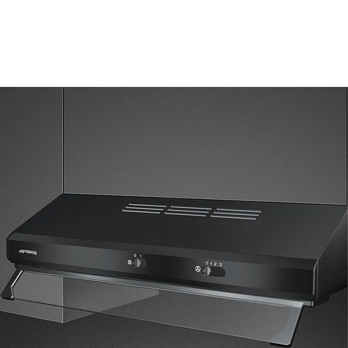SMEG UNIVERSALE design hagyományos páraelszívó, 60 cm, fekete, kihajtható üveglap