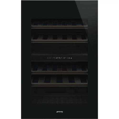 SMEG BEÉPÍTHETŐ BORHŰTŐ, Linea design, 88 cm, forgatható ajtó, fekete