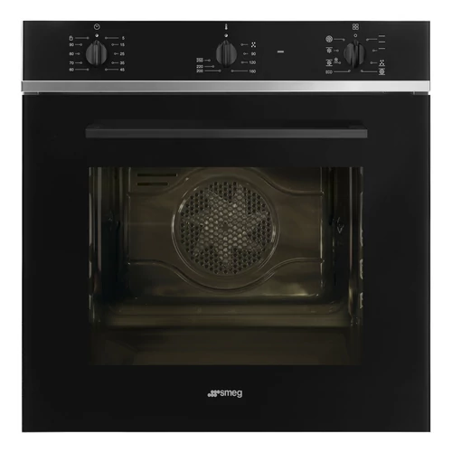SMEG HŐLÉGKEVERÉSES SÜTŐ, Selezione design, 60 cm, analóg, fekete üveg, fekete gombok