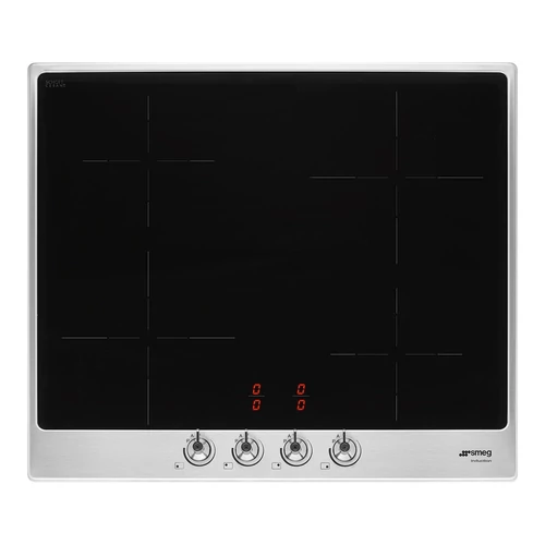 SMEG INDUKCIÓS FŐZŐLAP, Classic design, 60 cm, 4 főzőzóna, inox keret