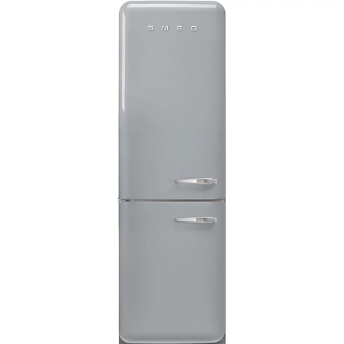 SMEG KOMBINÁLT HŰTŐ ÉS FAGYASZTÓ, retro, 60,1x196,8 cm, ezüst