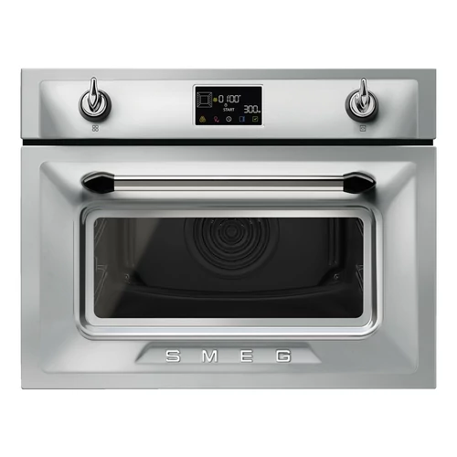 SMEG KOMPAKT KOMBINÁLT MIKROHULLÁMÚ SÜTŐ, Victoria design, Galileo, 45 cm, ES LCD, inox