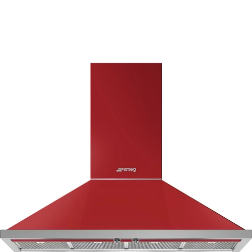 SMEG PORTOFINO design kürtős fali páraelszívó, 120 cm, piros