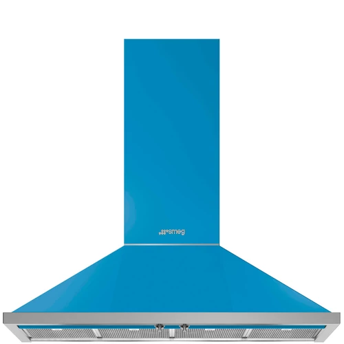 SMEG PORTOFINO design kürtős fali páraelszívó, 120 cm, türkizkék