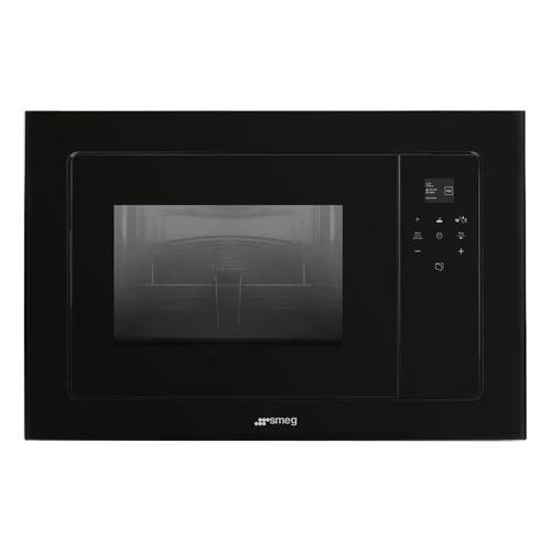 SMEG BEÉPÍTHETŐ MIKROHULLÁMÚ SÜTŐ, Linea design, 20 liter, mélyfekete üveg