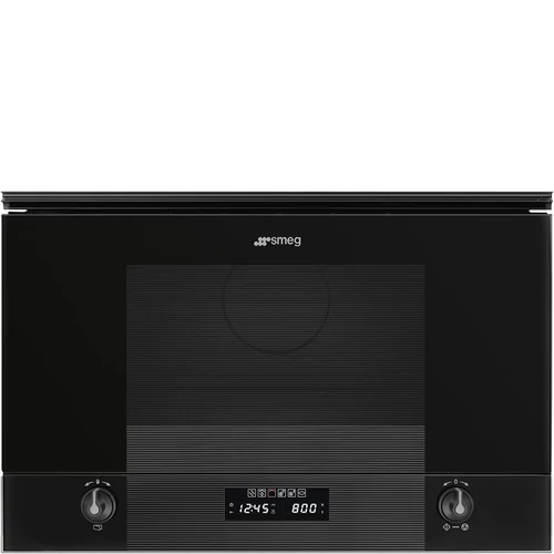SMEG BEÉPÍTHETŐ MIKROHULLÁMÚ SÜTŐ, Linea design, 22 liter, mélyfeketefekete üveg