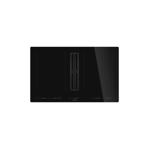 SMEG PÁRAELSZÍVÓVAL INTEGRÁLT INDUKCIÓS FŐZŐLAP, Universal design, 83x52 cm, fekete üveg