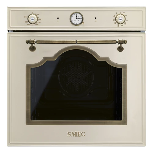 SMEG PIROLITIKUS HŐLÉGKEVERÉSES SÜTŐ, Cortina design, 60 cm, analóg, bézs