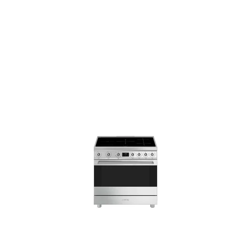 SMEG SZABADONÁLLÓ TŰZHELY, Classica design, 90 cm, 1 sütőtér, indukciós főzőlap, 9 funkció, inox