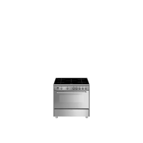 SMEG SZABADONÁLLÓ TŰZHELY, Classica design, 90 cm, 1 sütőtér, indukciós főzőlap, inox