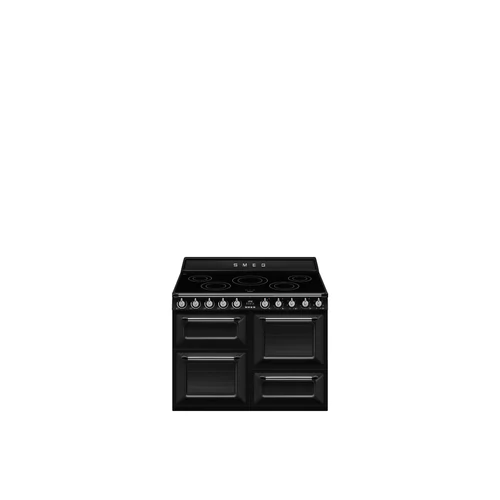 SMEG SZABADONÁLLÓ TŰZHELY, Victoria design, 110 cm, 3 sütőtér, indukciós főzőlap, fekete