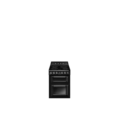 SMEG SZABADONÁLLÓ TŰZHELY, Victoria design, 60 cm, 2 sütőtér, indukciós főzőlap, fekete