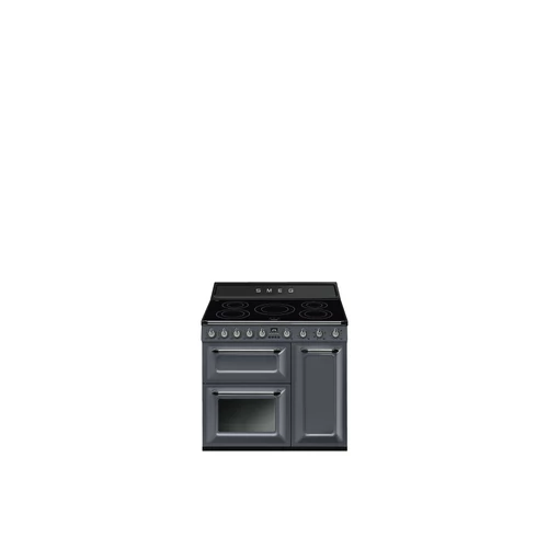 SMEG SZABADONÁLLÓ TŰZHELY, Victoria design, 90 cm, 3 sütőtér, indukciós főzőlap, palaszürke