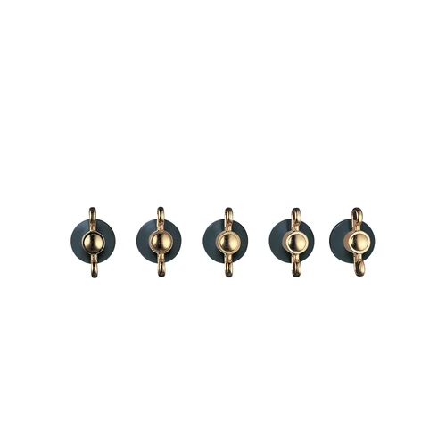 SMEG VEZÉRLŐGOMB KÉSZLET, Colonial design, 5 db, üveges gáz főzőlaphoz, antracit/arany