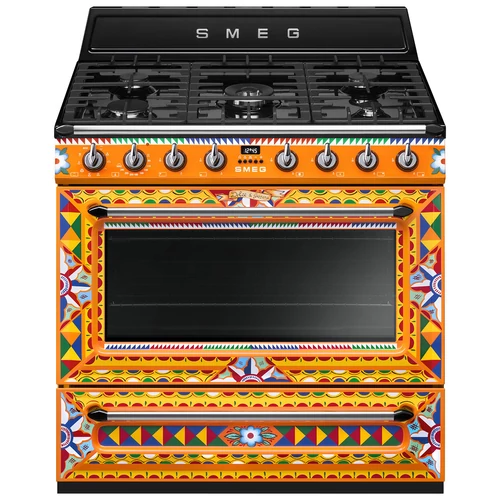 SMEG SZABADONÁLLÓ TŰZHELY, Victoria design, 90 cm, 1 sütőtér, 9 funkció, gáz főzőlap, D&G Divina Cucina kollekció